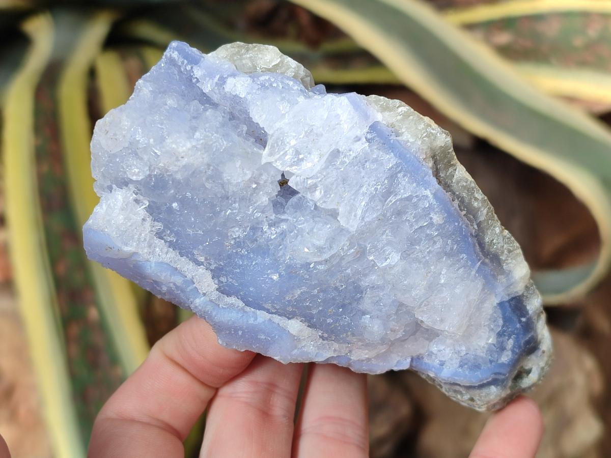Natural Large Blue Lace Agate Geode Specimens x 6 From Nsanje, Malawi - Toprock Gemstones and Minerals 