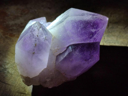 Natural Jacaranda Amethyst Crystal Clusters x 3 From Mumbwa, Zambia - Toprock Gemstones and Minerals 
