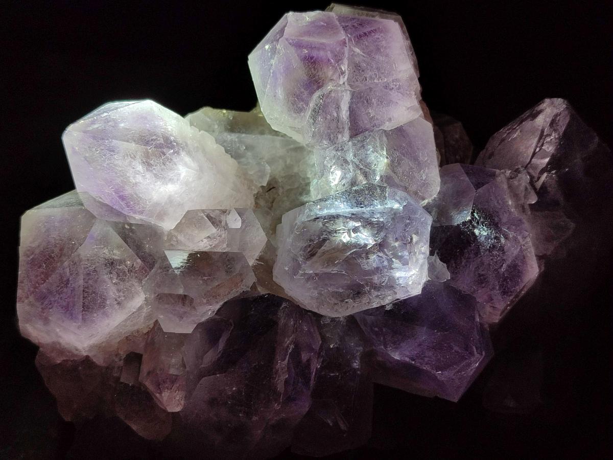 Natural Jacaranda Amethyst Crystal Clusters x 3 From Mumbwa, Zambia - Toprock Gemstones and Minerals 