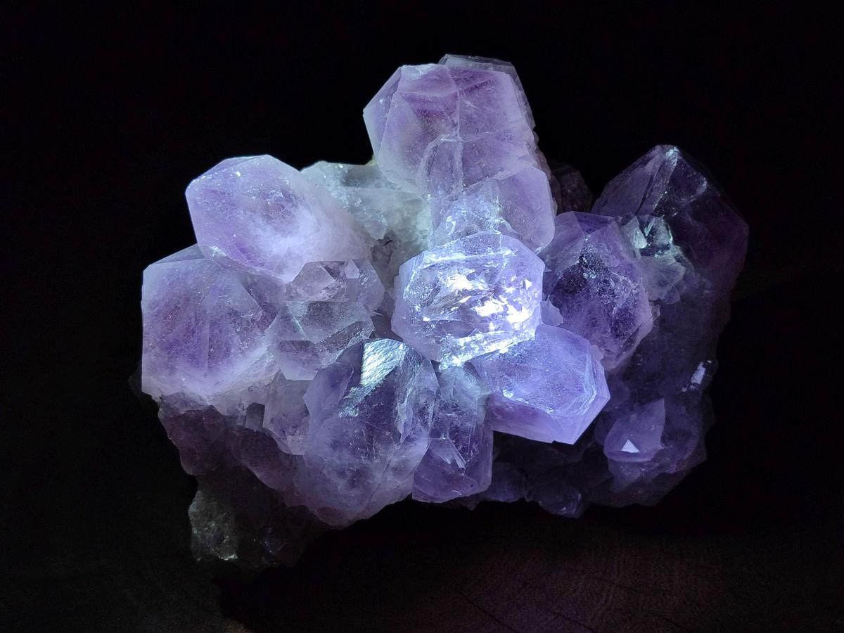 Natural Jacaranda Amethyst Crystal Clusters x 3 From Mumbwa, Zambia - Toprock Gemstones and Minerals 