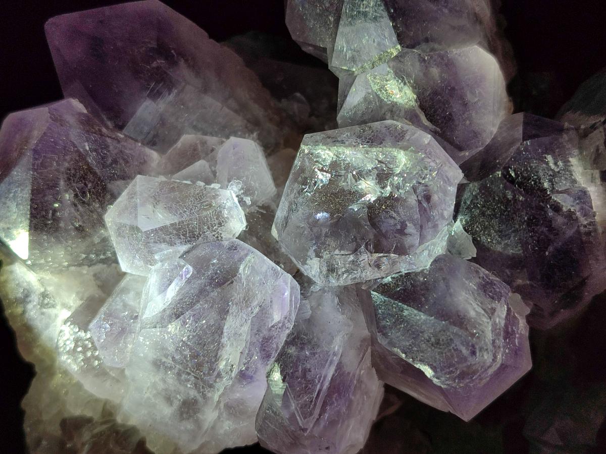 Natural Jacaranda Amethyst Crystal Clusters x 3 From Mumbwa, Zambia - Toprock Gemstones and Minerals 
