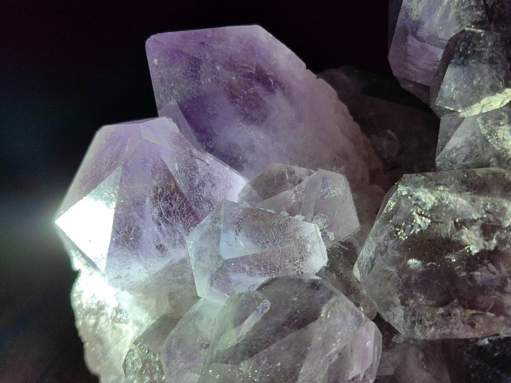 Natural Jacaranda Amethyst Crystal Clusters x 3 From Mumbwa, Zambia - Toprock Gemstones and Minerals 