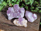 Natural Jacaranda Amethyst Crystal Clusters x 3 From Mumbwa, Zambia - Toprock Gemstones and Minerals 