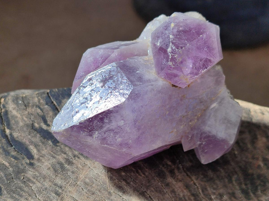 Natural Jacaranda Amethyst Crystal Clusters x 3 From Mumbwa, Zambia - Toprock Gemstones and Minerals 