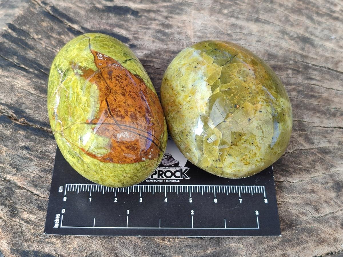 Polished Green Opal Palm Stones x 12 From Betroka, Madagascar - Toprock Gemstones and Minerals 