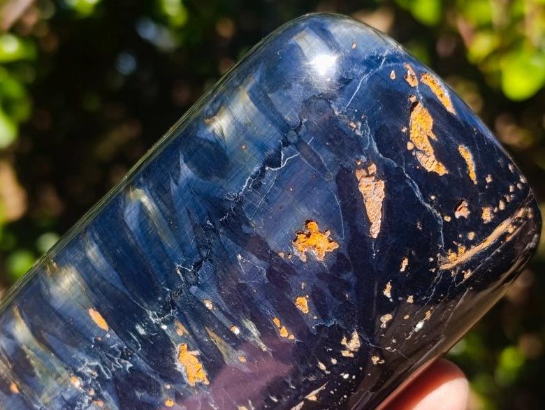 Polished Nellite Tigers Eye Standing Display Pieces x 3 From Prieska, South Africa - Toprock Gemstones and Minerals 