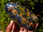 Polished Nellite Tigers Eye Standing Display Pieces x 3 From Prieska, South Africa - Toprock Gemstones and Minerals 