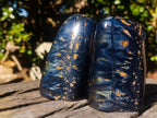 Polished Nellite Tigers Eye Standing Display Pieces x 3 From Prieska, South Africa - Toprock Gemstones and Minerals 