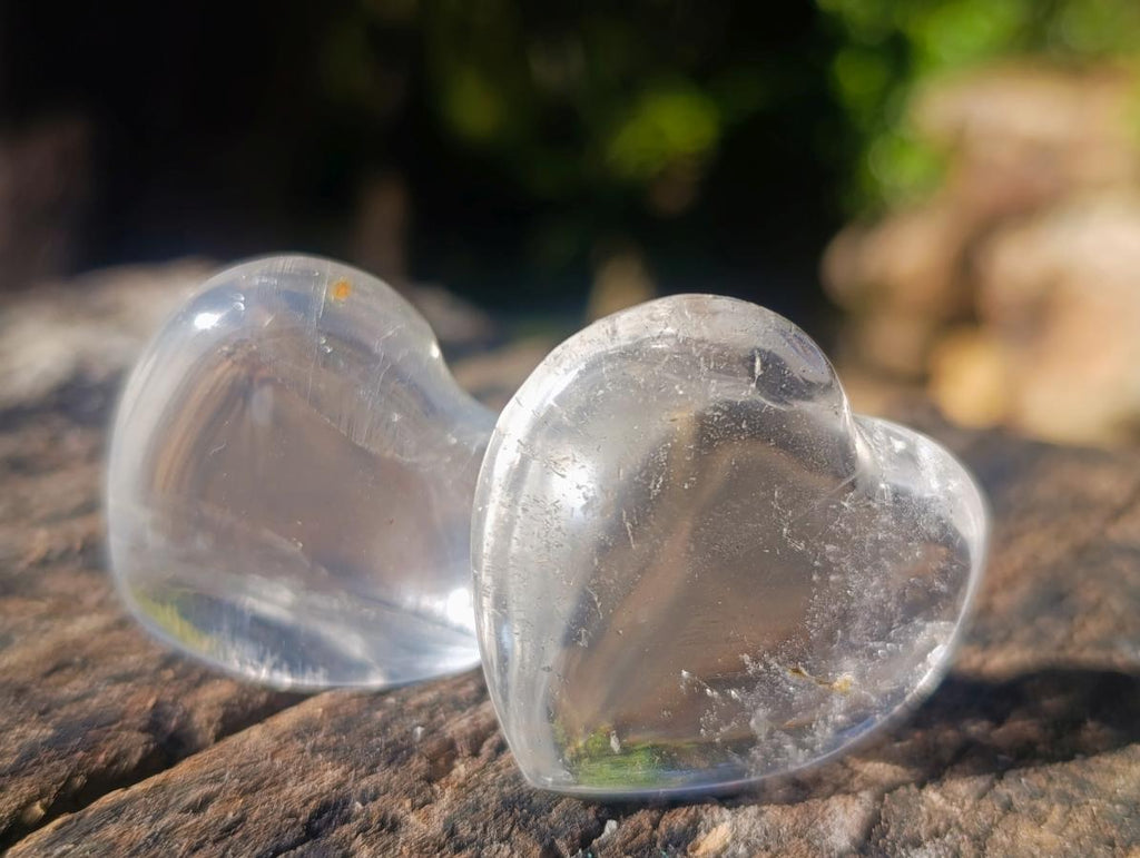 Polished Clear Quartz and Smokey Quartz Hearts x 29 From Madagascar - Toprock Gemstones and Minerals 