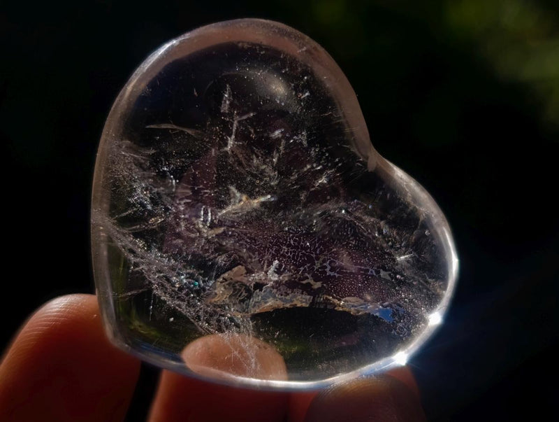 Polished Clear Quartz and Smokey Quartz Hearts x 29 From Madagascar - Toprock Gemstones and Minerals 