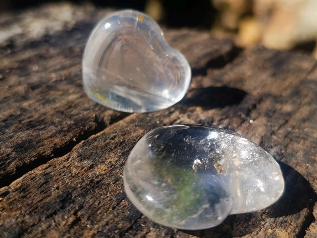 Polished Clear Quartz and Smokey Quartz Hearts x 29 From Madagascar - Toprock Gemstones and Minerals 