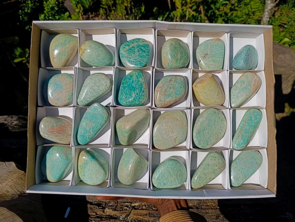 Polished Amazonite Free Forms x 24 From Zimbabwe - Toprock Gemstones and Minerals 