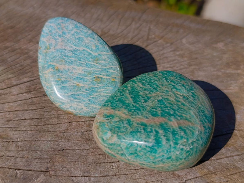 Polished Amazonite Free Forms x 24 From Zimbabwe - Toprock Gemstones and Minerals 