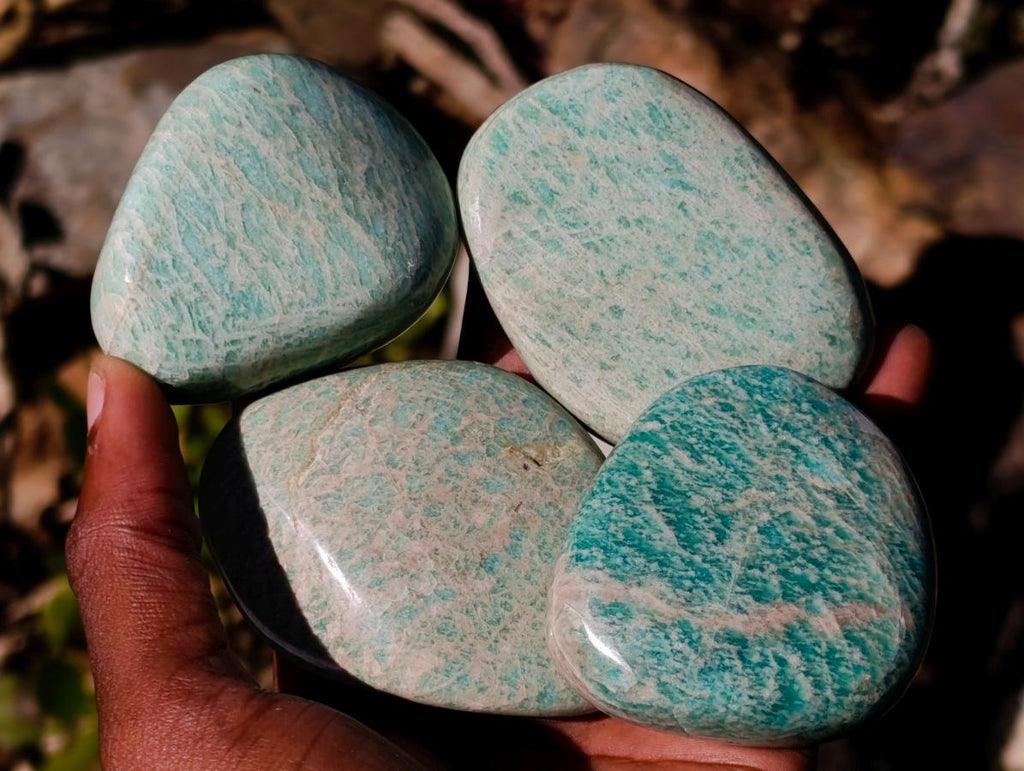 Polished Amazonite Free Forms x 24 From Zimbabwe - Toprock Gemstones and Minerals 