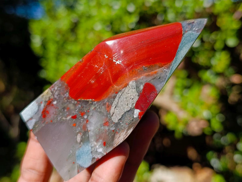 Polished Bloodstone Display Crystal Points x 2 From Swaziland - Toprock Gemstones and Minerals 