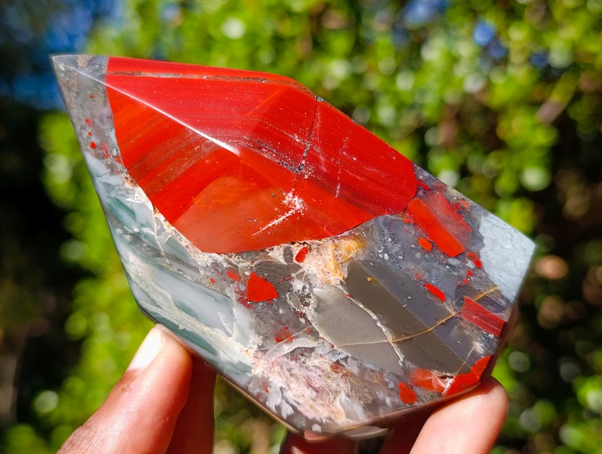 Polished Bloodstone Display Crystal Points x 2 From Swaziland - Toprock Gemstones and Minerals 