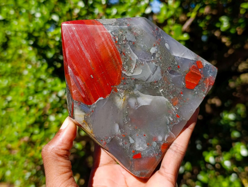 Polished Bloodstone Display Crystal Points x 2 From Swaziland - Toprock Gemstones and Minerals 