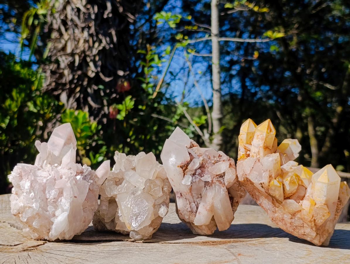 Natural Mixed Quartz Crystal Clusters x 4 From Madagascar - Toprock Gemstones and Minerals 