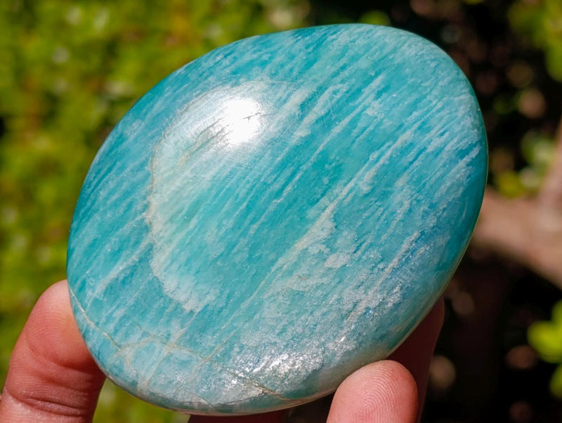 Polished Amazonite Palm Stones x 12 From Madagascar - Toprock Gemstones and Minerals 