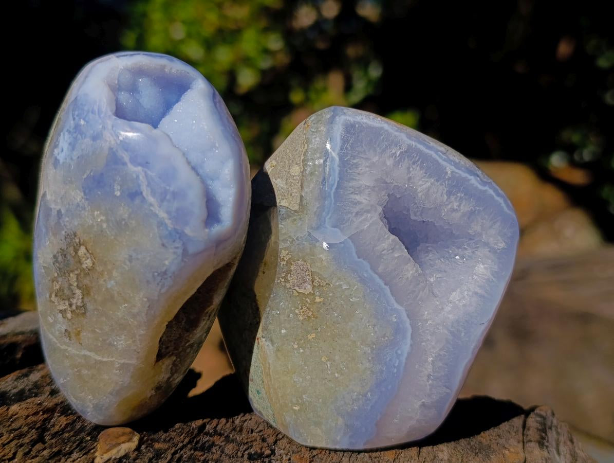 Polished Blue Lace Agate Free Forms x 6 From Nsanje, Malawi - Toprock Gemstones and Minerals 