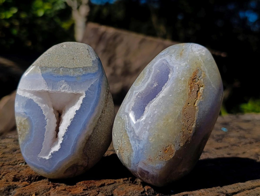 Polished Blue Lace Agate Free Forms x 6 From Nsanje, Malawi - Toprock Gemstones and Minerals 