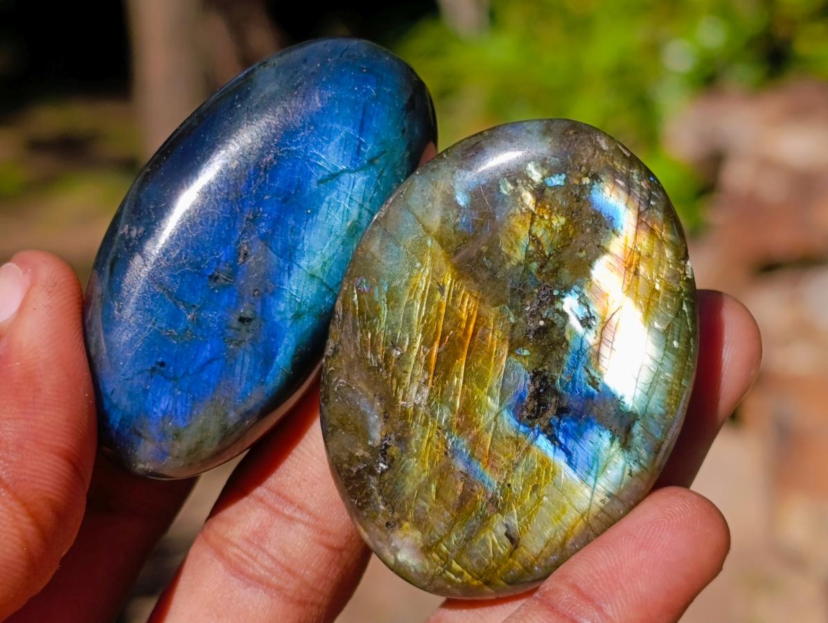 Polished Labradorite Palm Stones x 35 From Madagascar - Toprock Gemstones and Minerals 