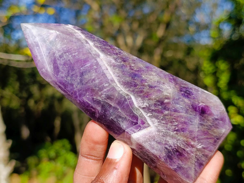 Polished Chevron Amethyst Display Crystals x 5 From Zambia - Toprock Gemstones and Minerals 