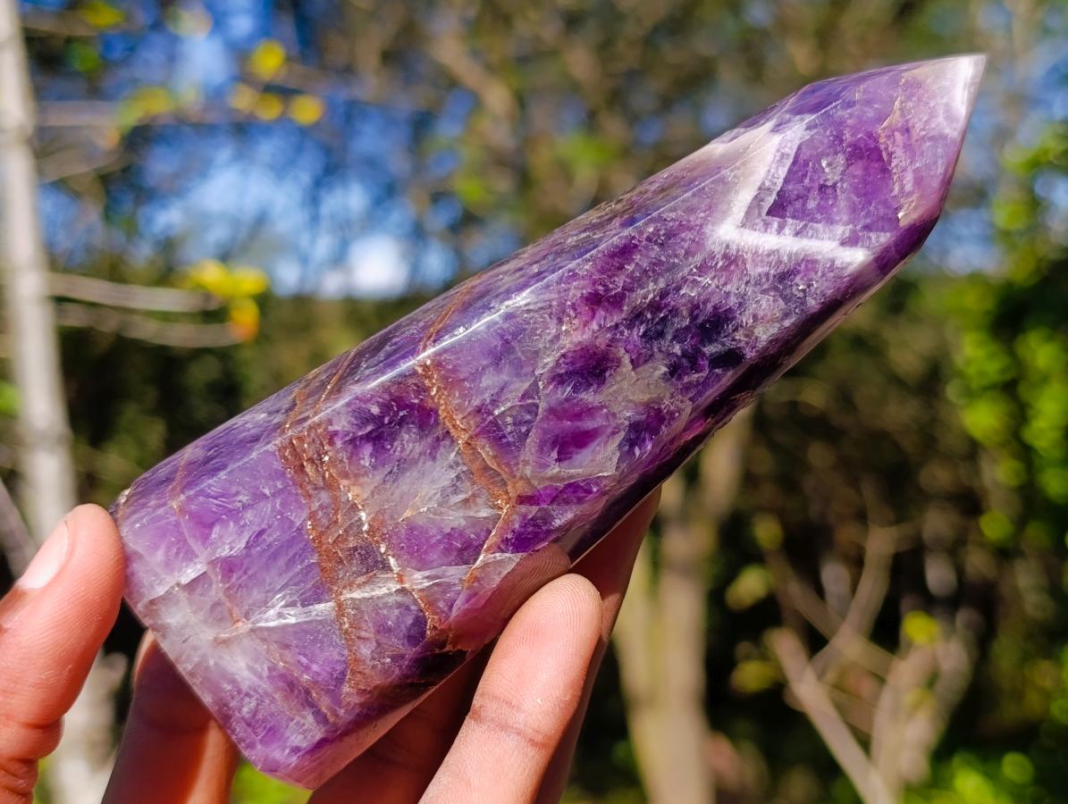 Polished Chevron Amethyst Display Crystals x 5 From Zambia - Toprock Gemstones and Minerals 