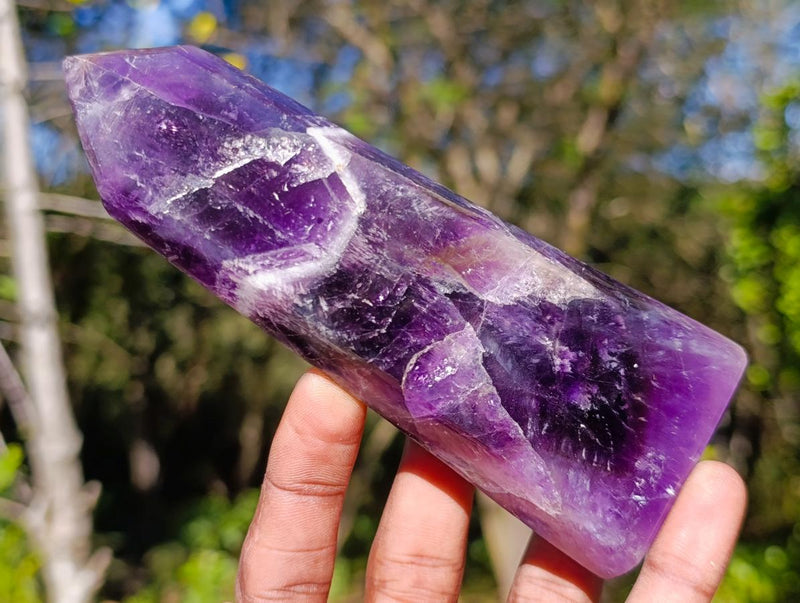 Polished Chevron Amethyst Display Crystals x 5 From Zambia - Toprock Gemstones and Minerals 