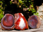 Polished One Side Red Shashe River Agate Nodules x 12 From Shashe River, Zimbabwe - Toprock Gemstones and Minerals 
