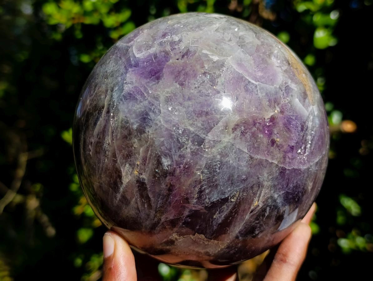 Polished Large Chevron Amethyst Sphere x 1 From Madagascar - Toprock Gemstones and Minerals 