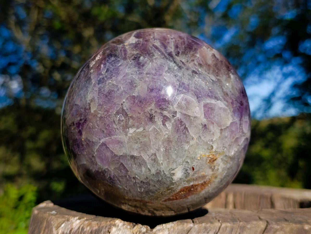 Polished Large Chevron Amethyst Sphere x 1 From Madagascar - Toprock Gemstones and Minerals 