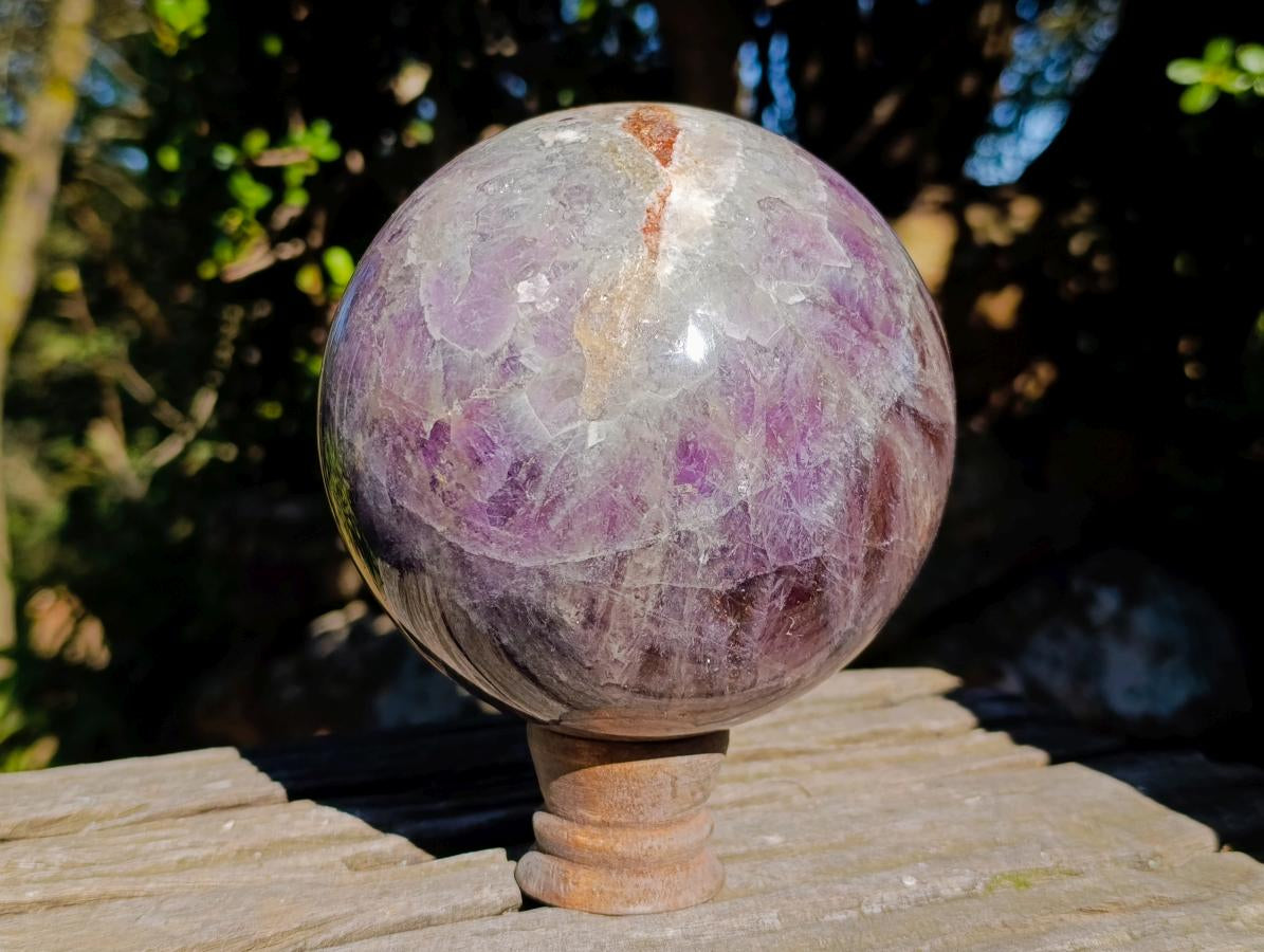 Polished Large Chevron Amethyst Sphere x 1 From Madagascar - Toprock Gemstones and Minerals 