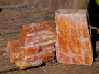 Natural Rhombohedral Sunset Orange Calcite Specimens x 12 From Spitzkop, Namibia - Toprock Gemstones and Minerals 