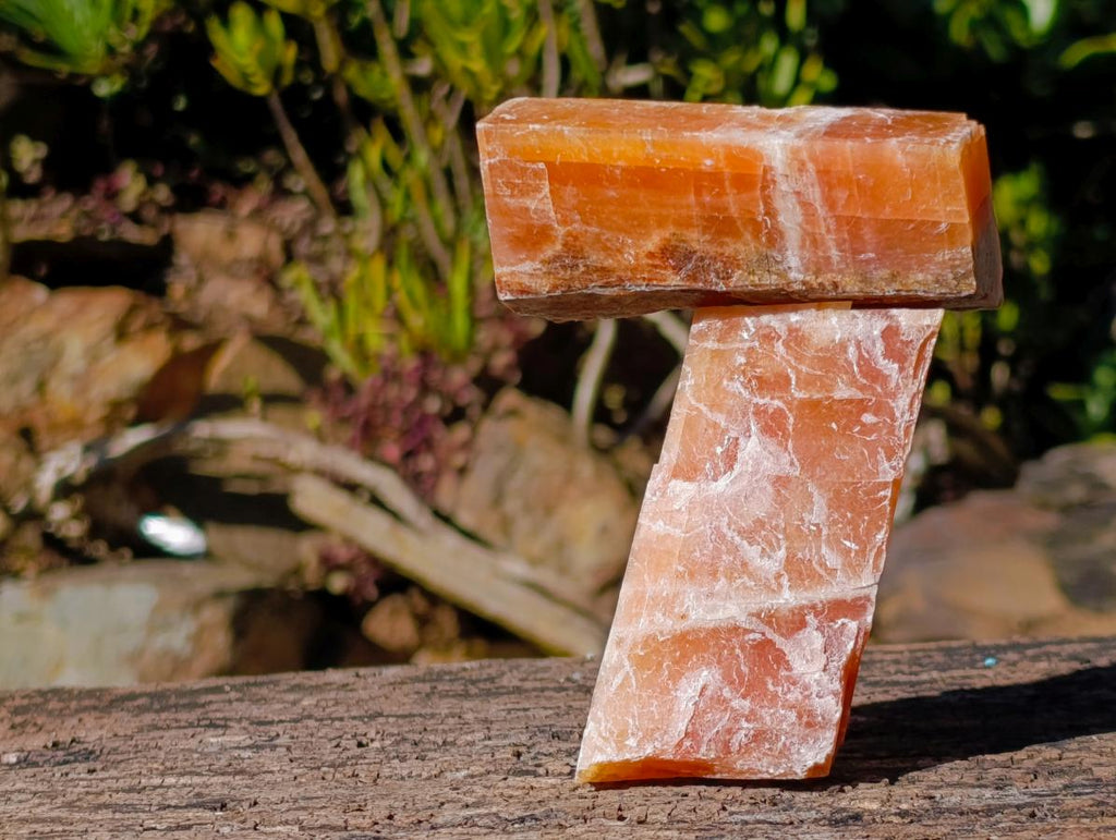 Natural Rhombohedral Sunset Orange Calcite Specimens x 12 From Spitzkop, Namibia - Toprock Gemstones and Minerals 