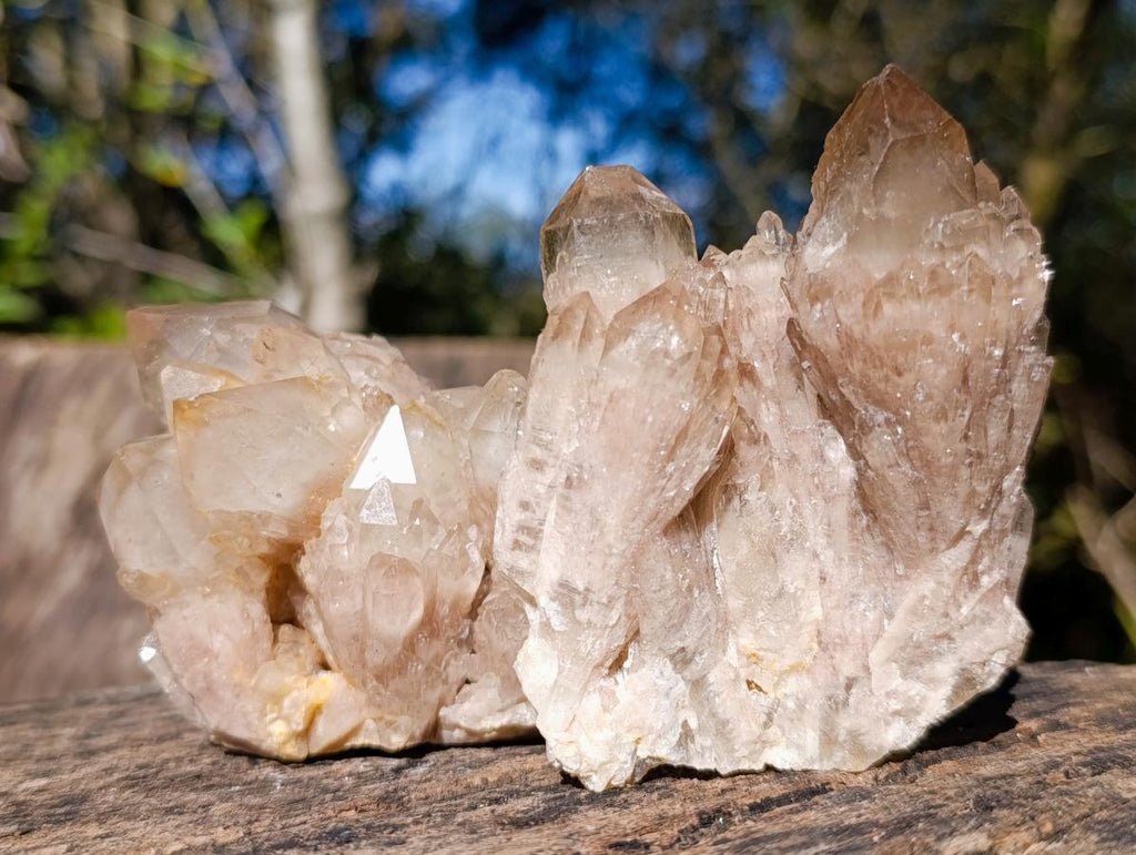 Natural Cascading White Phantom Smokey Luena Quartz Clusters x 6 From Luena, Congo - Toprock Gemstones and Minerals 