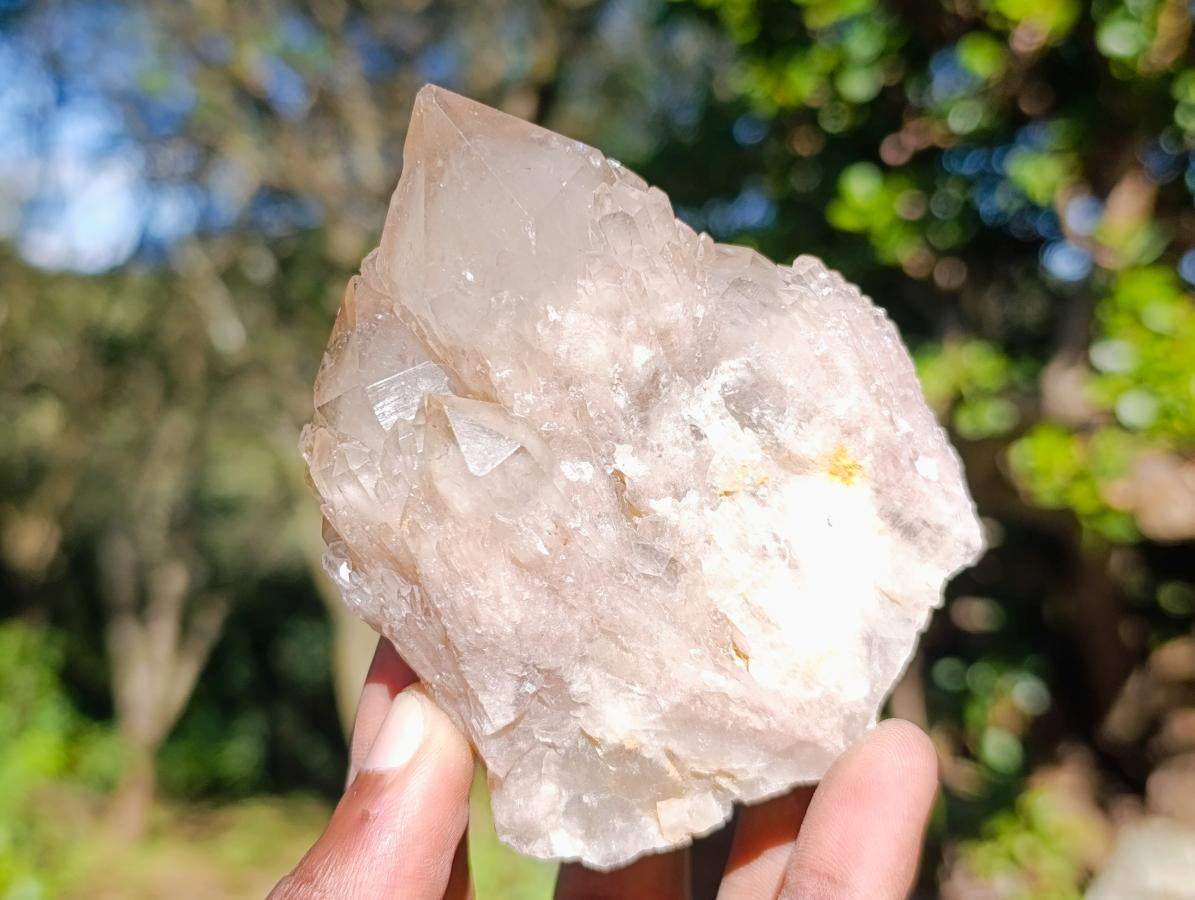 Natural Cascading White Phantom Smokey Luena Quartz Clusters x 6 From Luena, Congo - Toprock Gemstones and Minerals 