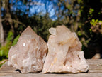 Natural Cascading White Phantom Smokey Luena Quartz Clusters x 6 From Luena, Congo - Toprock Gemstones and Minerals 
