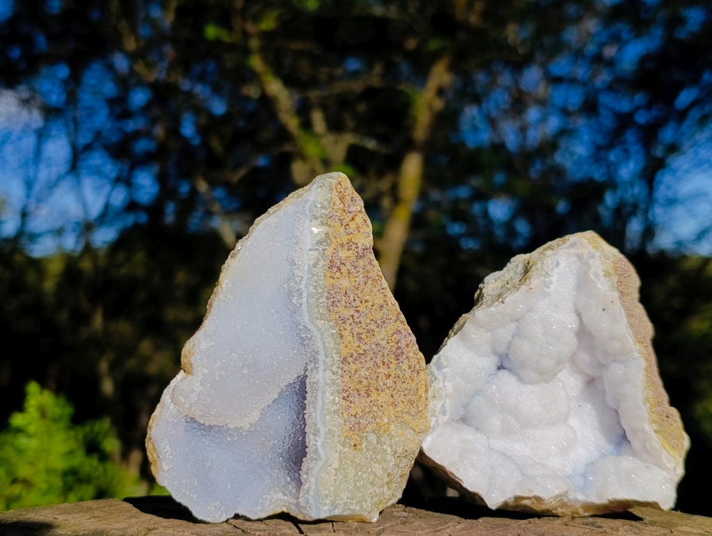 Natural Blue Lace Agate Geode Specimens x 12 From Nsanje, Malawi - Toprock Gemstones and Minerals 