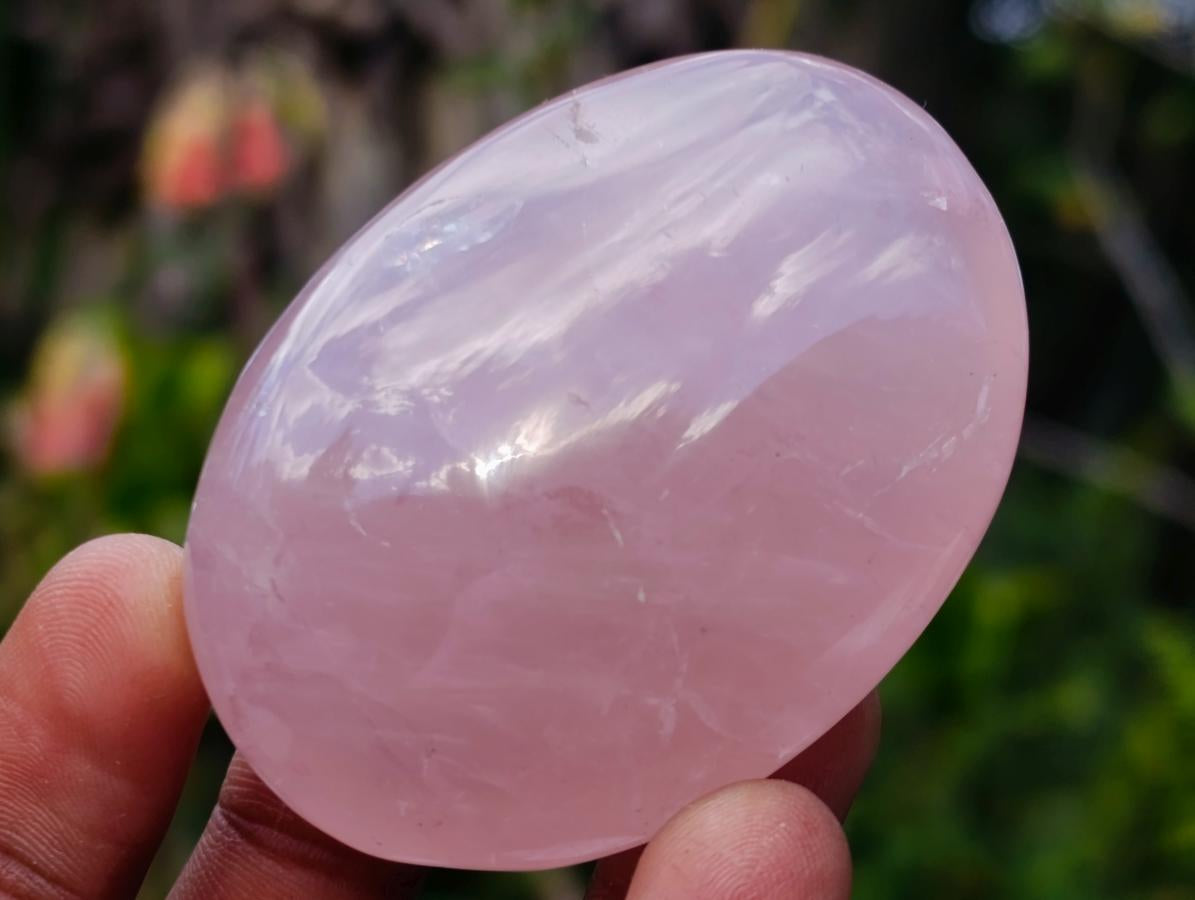 Polished Gemmy Rose Quartz Palm Stones x 24 From Madagascar - Toprock Gemstones and Minerals 