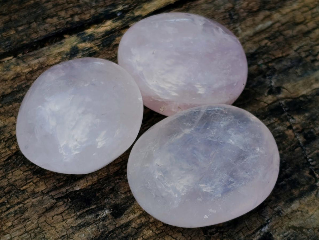 Polished Gemmy Rose Quartz Palm Stones x 24 From Madagascar - Toprock Gemstones and Minerals 