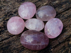 Polished Gemmy Rose Quartz Palm Stones x 24 From Madagascar - Toprock Gemstones and Minerals 