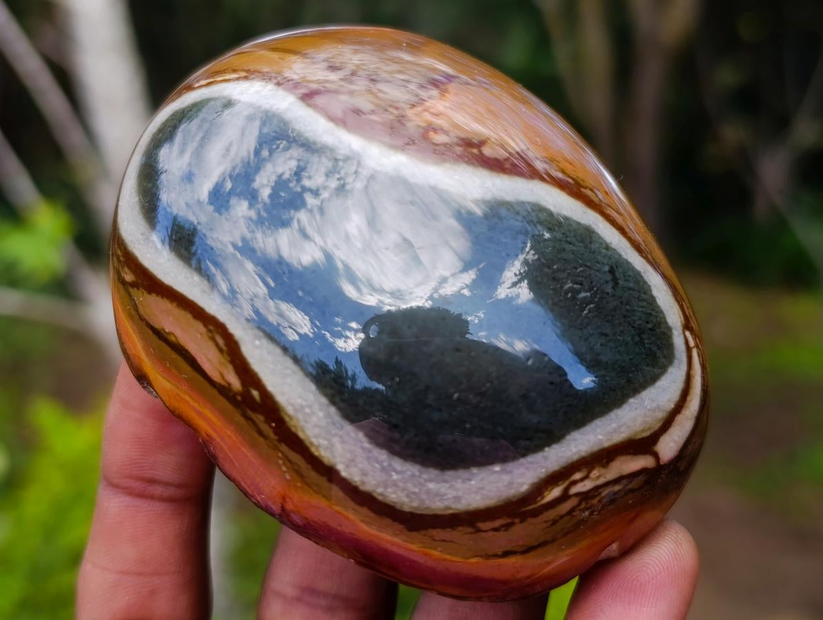 Polished On One Side Polychrome Jasper Nodules x 12 From NW Coast, Madagascar - Toprock Gemstones and Minerals 