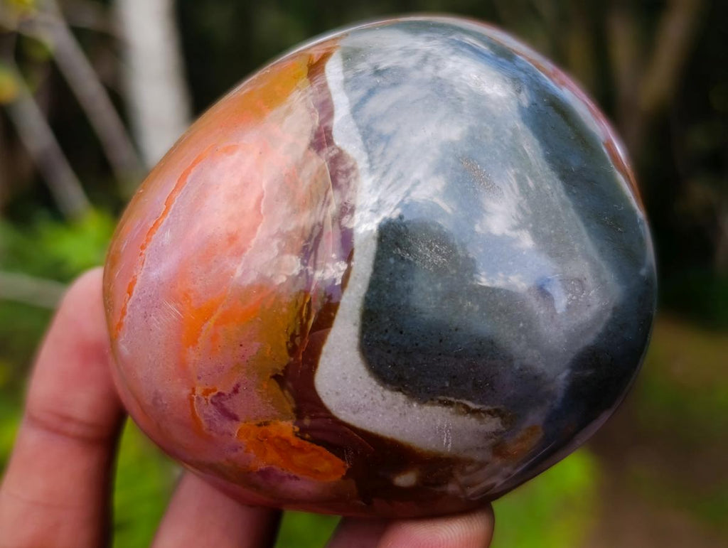 Polished On One Side Polychrome Jasper Nodules x 12 From NW Coast, Madagascar - Toprock Gemstones and Minerals 