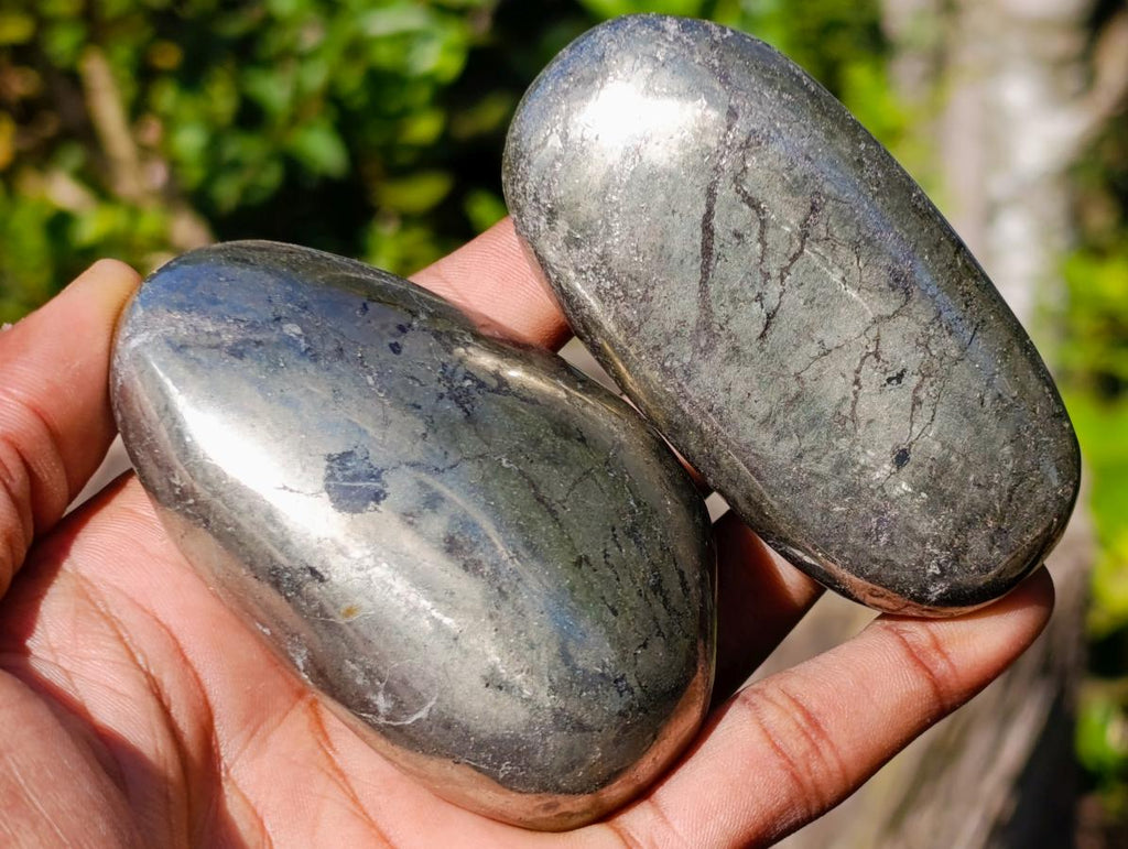Polished Basalt Pharaoh Stone Galets x 12 From Iron Duke Mine, Zimbabwe - Toprock Gemstones and Minerals 