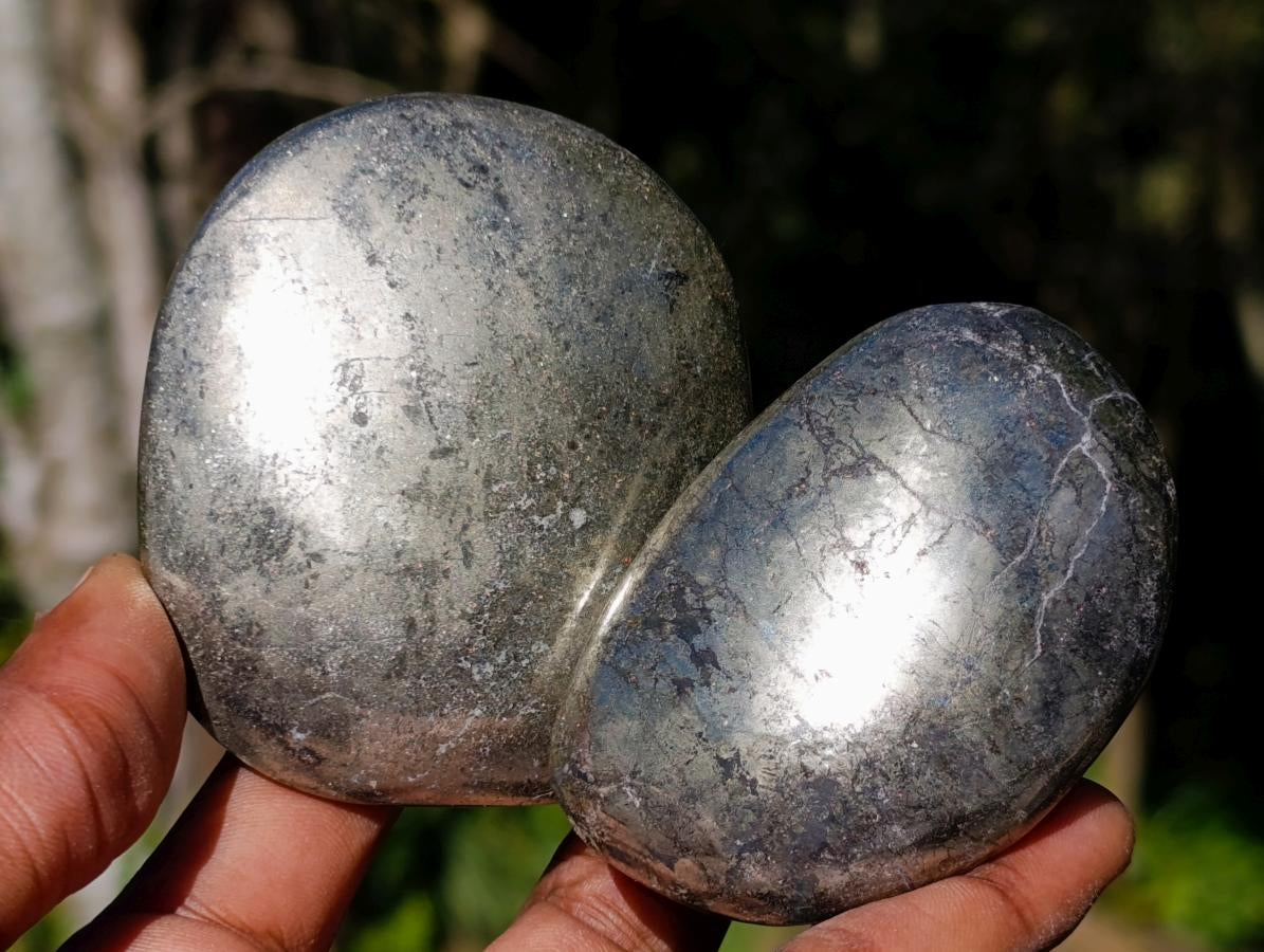Polished Basalt Pharaoh Stone Galets x 12 From Iron Duke Mine, Zimbabwe - Toprock Gemstones and Minerals 
