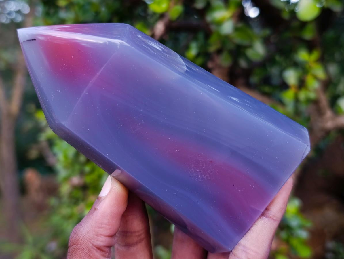 Polished Strawberry Agate Display Crystal Points x 3 From Mozambique - Toprock Gemstones and Minerals 