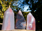 Polished Strawberry Agate Display Crystal Points x 3 From Mozambique - Toprock Gemstones and Minerals 