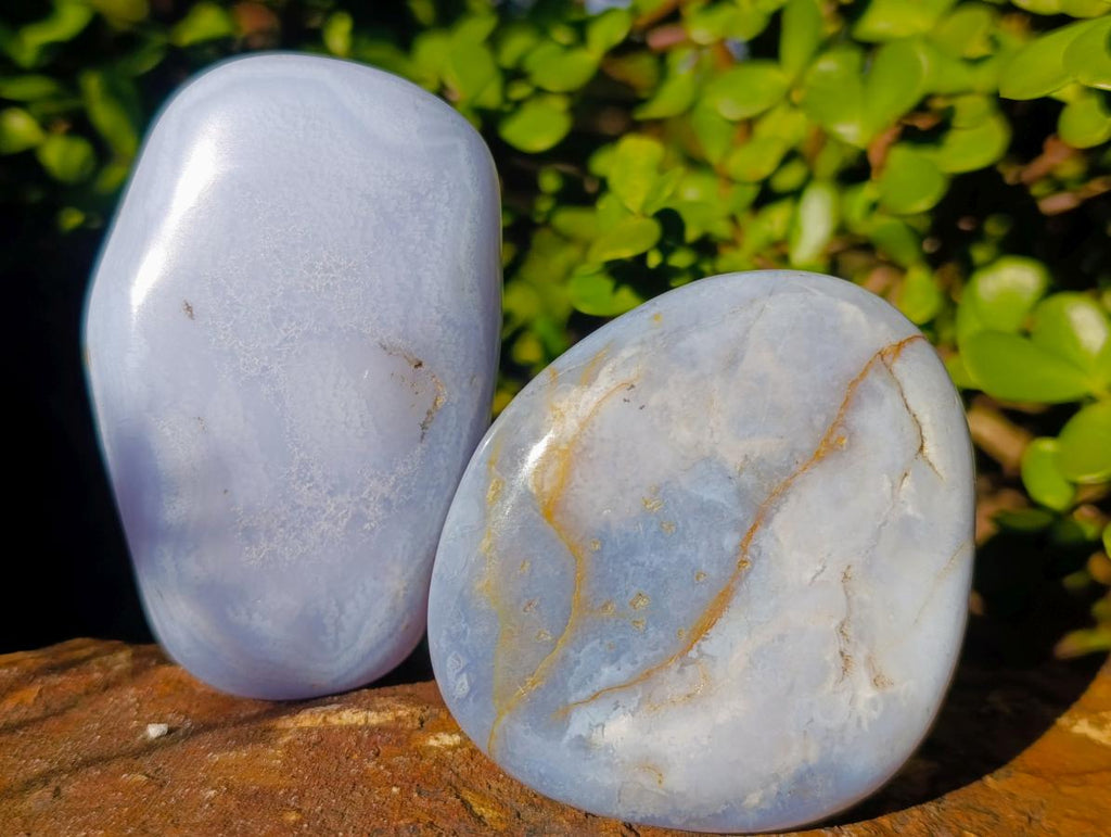 Polished Blue Lace Agate Free Forms x 6 From Nsanje, Malawi - Toprock Gemstones and Minerals 