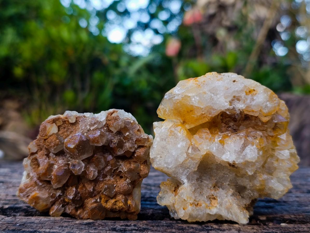 Natural Golden Limonite Quartz Clusters x 24 From Solwezi, Zambia - Toprock Gemstones and Minerals 